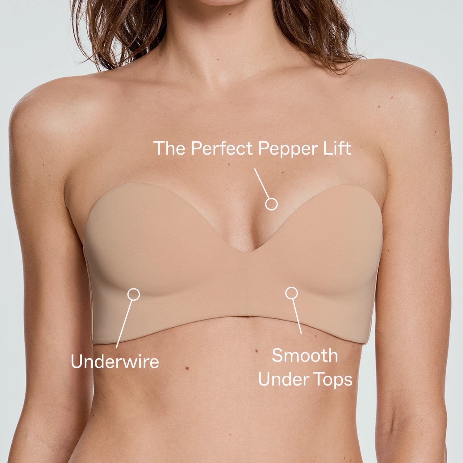 Boost Lift Up Strapless Bra Fawn