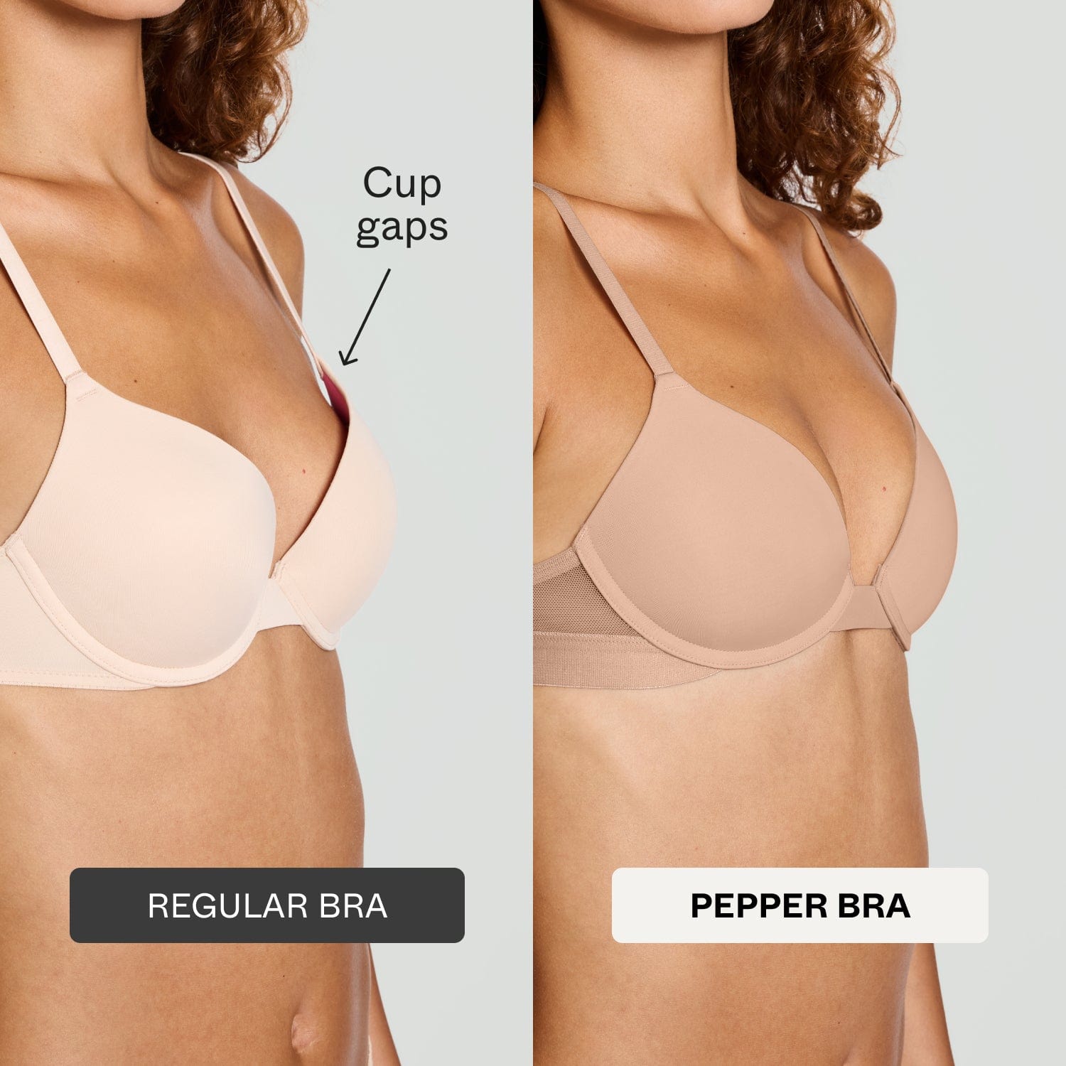 Smooth Lace Lift Up Bra Buff Two-Tone