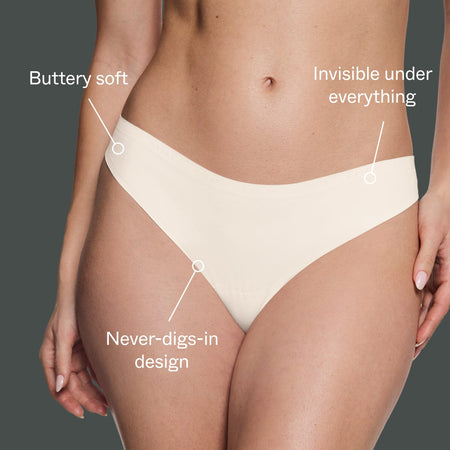 Simply Smooth No Show Thong Ecru