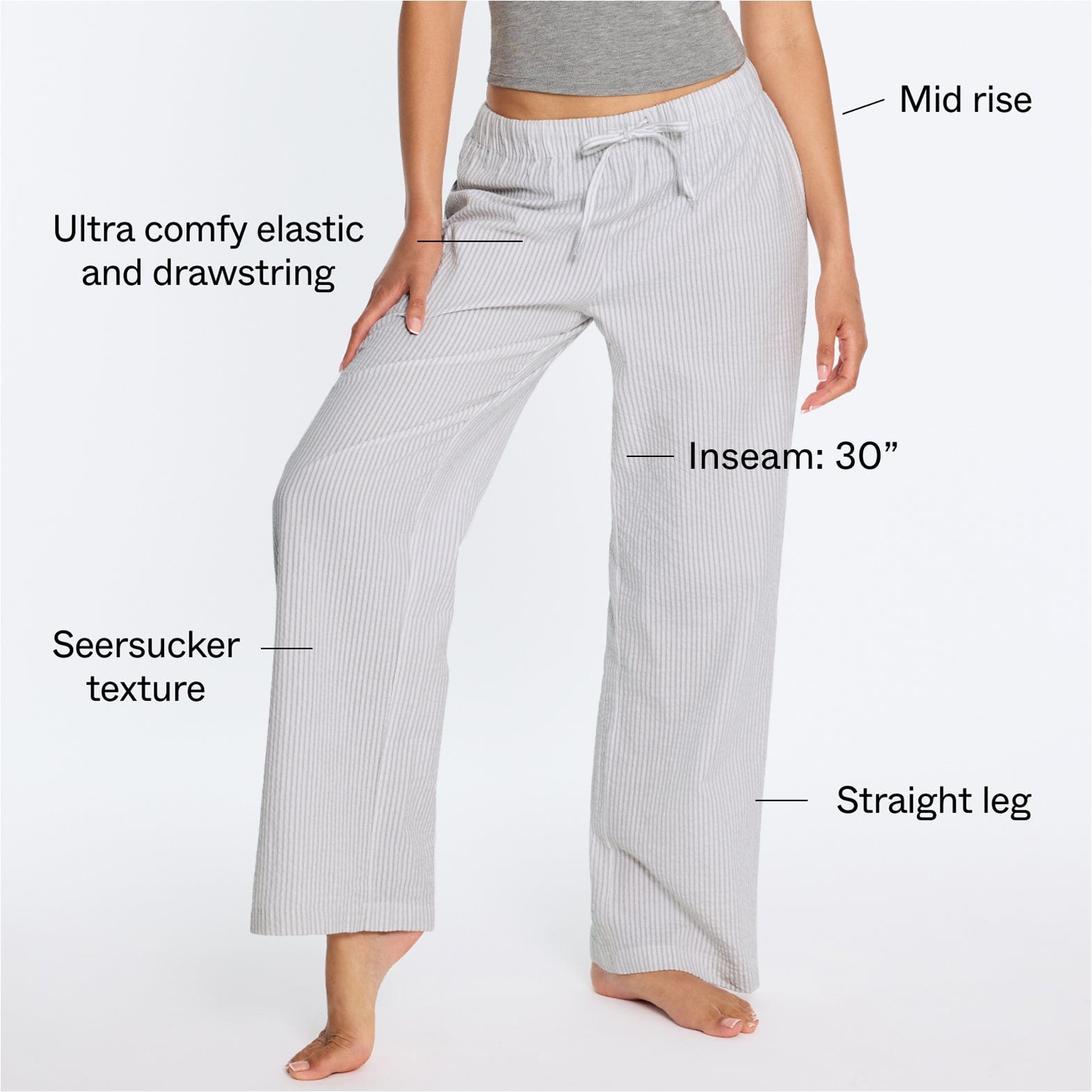 Cotton Lounge Pant Cloud Stripe
