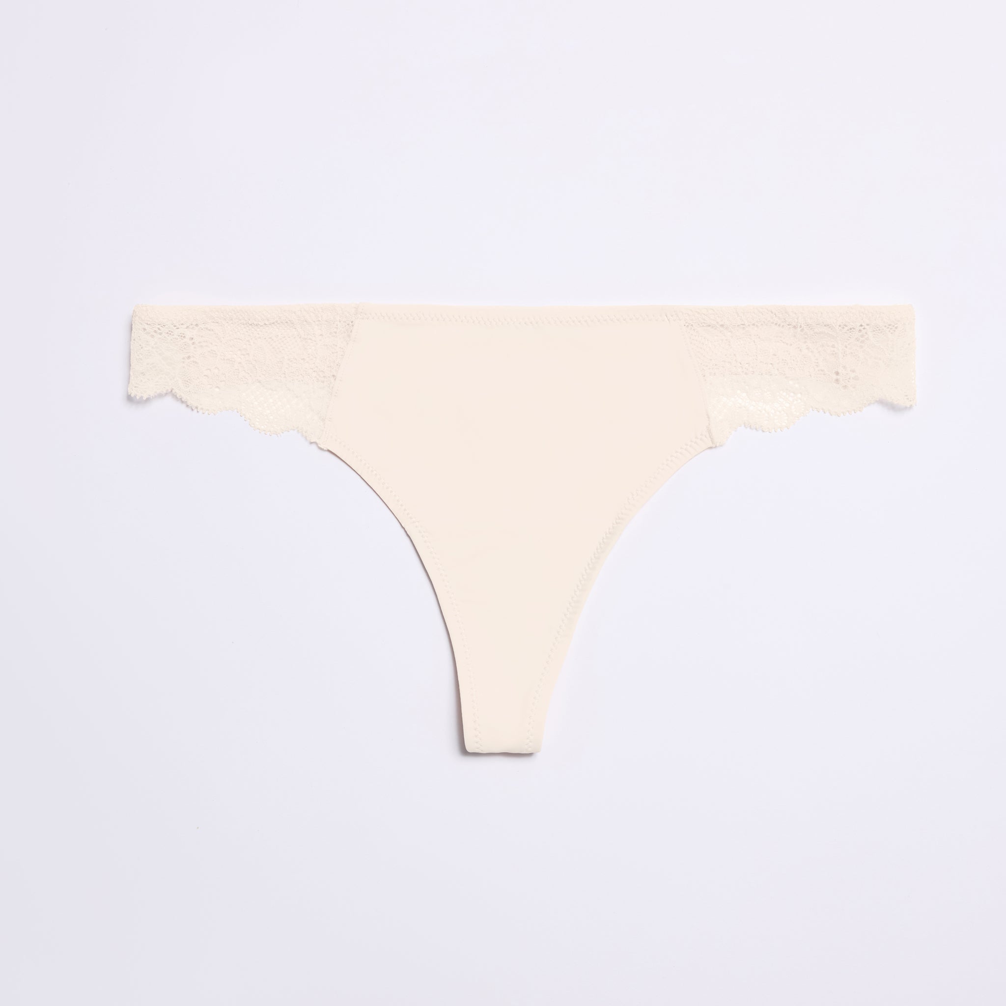 Smooth Fine Lace Thong Sand