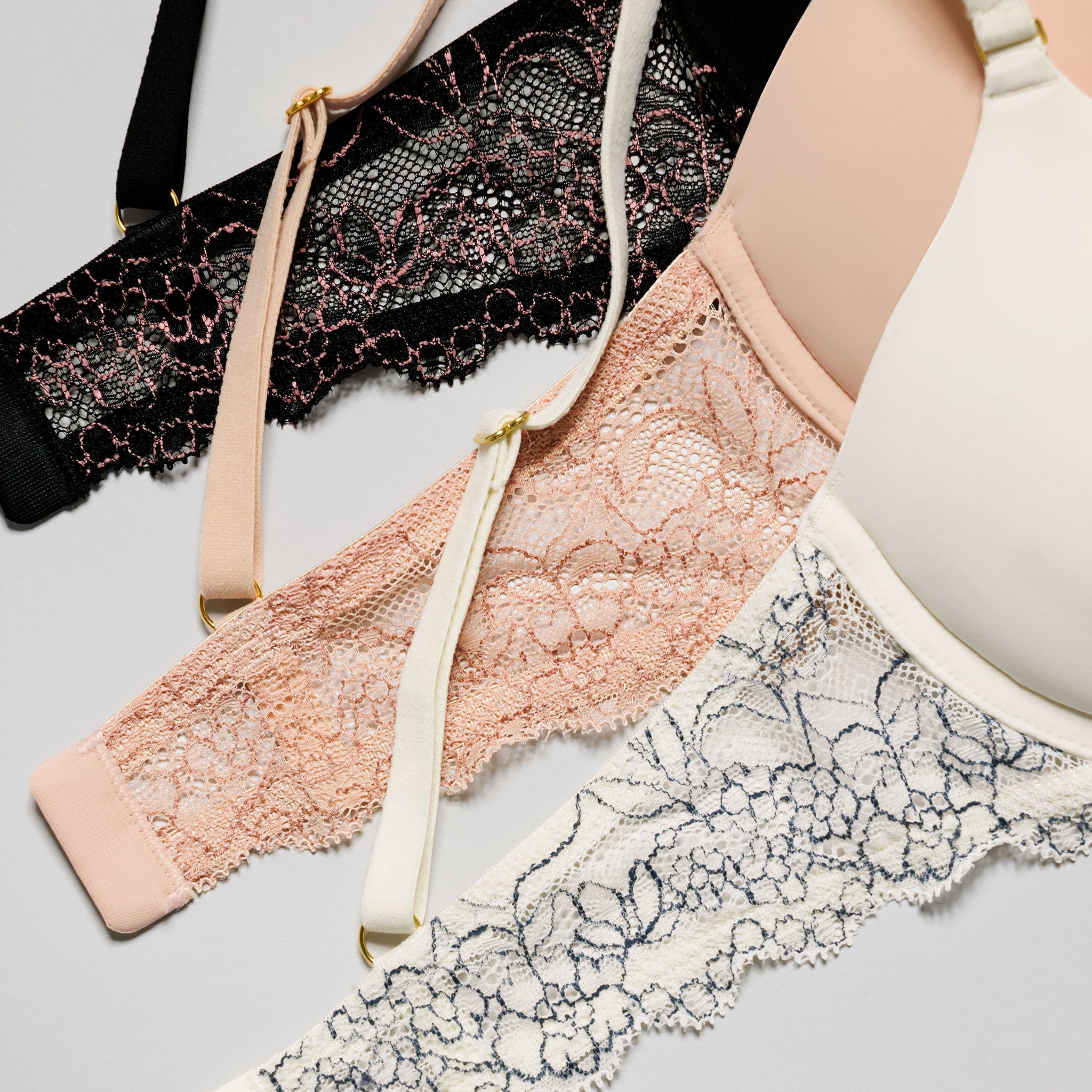 Smooth Lace Lift Up Bra Buff Two-Tone